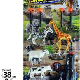 PISTOLA LANZADORA + ANIMALITOS 38X19CM